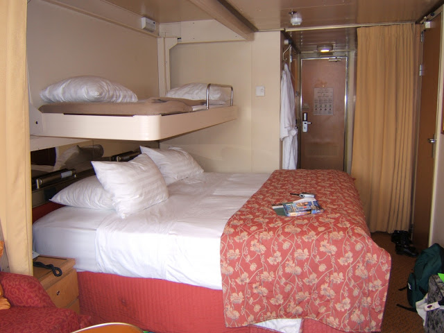Our cruise ship cabin for four (verandah stateroom)