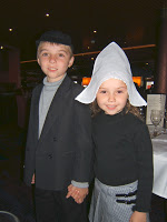 the kids with their dutch hats on