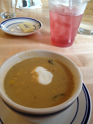 Corn chowder and Lemon Berry Tea