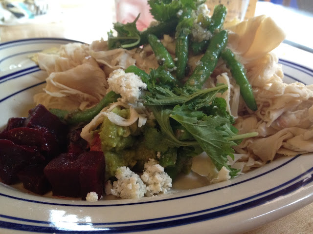 Turkey Salad with avocado, beets, green beans and blue cheese