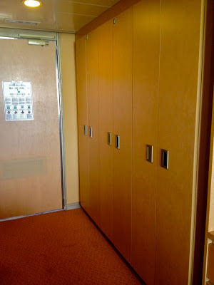 All three closets in the superior suite on Holland America Noordam