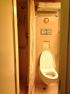 Interior Stateroom Bathroom shower and toilet