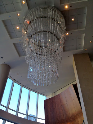 chandelier at Sixteen restaurant