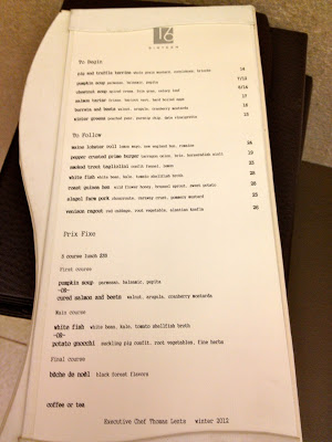 Sixteen lunch menu