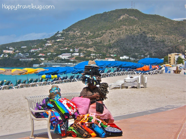 Lady with her wares in St. Maarten