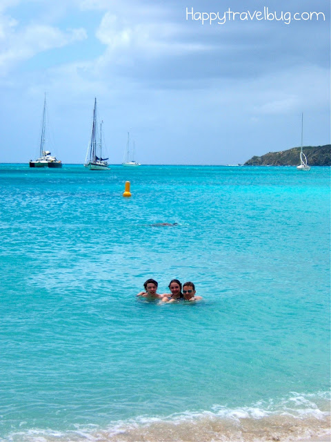 Swimming in the ocean in St Maarten