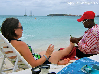 Talking to the Caribbean masseuse while getting a massage