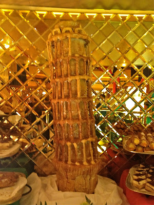 Leaning Tower of Pisa made out of bread