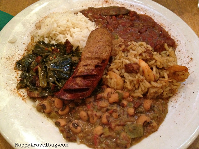 Louisiana Soul Deluxe plate with many different foods