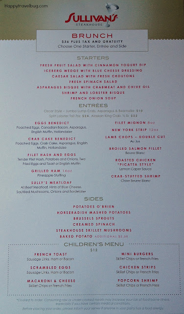 Sullivan's brunch menu