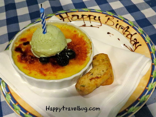 Birthday cream brulee 