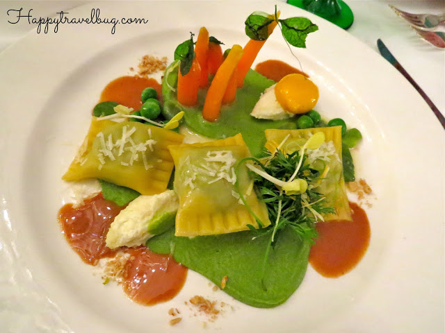 Minted english pea ravioli