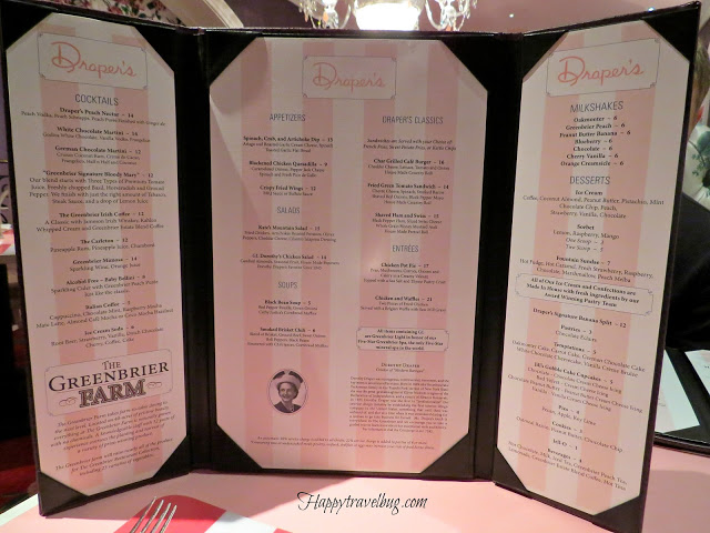 Drapers Restaurant menu