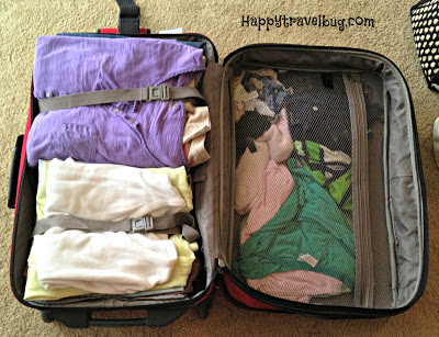 clothes in suitcase