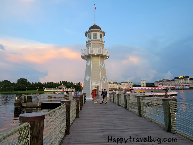 The pier shared by the Beach and Yacht Club at Disney