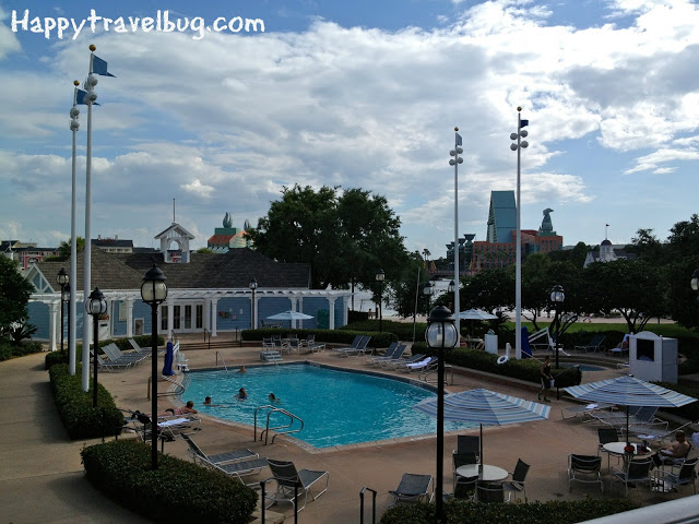 Beach club room view of the 24 hour pool