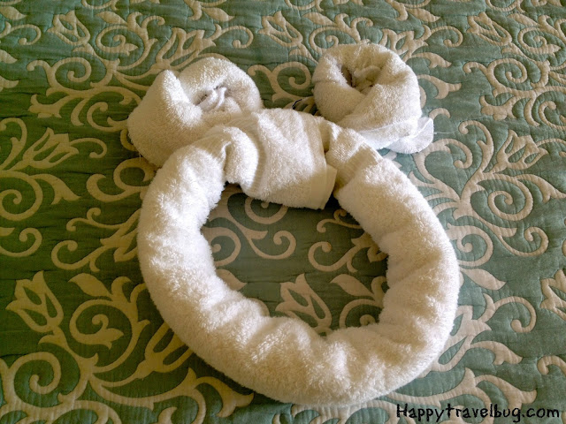 Mickey Mouse ears out of a towel