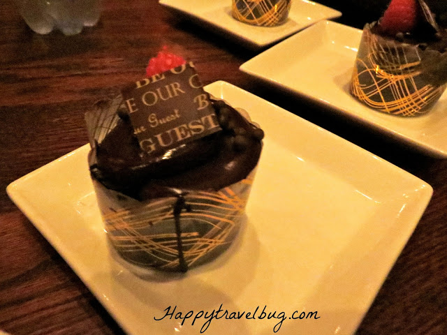 Triple chocolate cupcake at Be Our Guest Restaurant in Disney World
