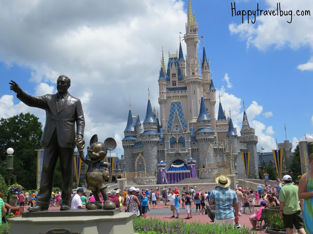 Walt Disney, Mickey Mouse and Cinderella's castle