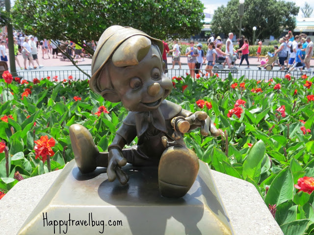 Pinocchio sculpture at Disney World