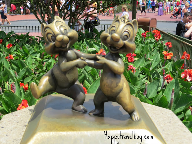 Chip and Dale sculptures at Disney World