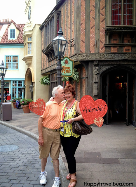 My in-laws at the England World showcase in Epcot