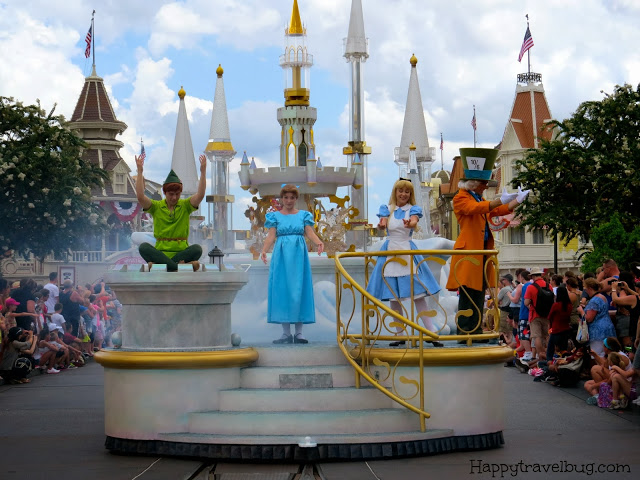 Peter Pan, Wendy, Alice in Wonderland and the Mad Hatter on parade