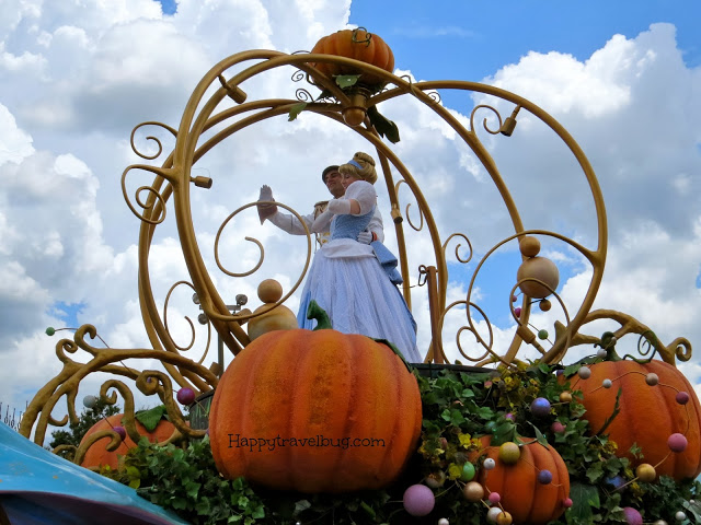 Cinderella and Prince Charming on parade at Disney World