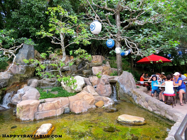 Water feature outside Katsura Grill in Epcot's Japan