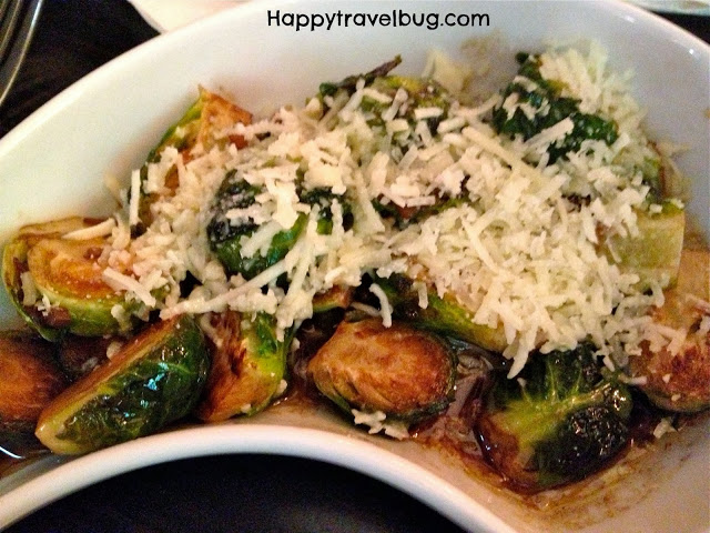 Brussels sprouts with brown butter sauce, capers and cheese