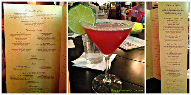 The drink menu and my drink