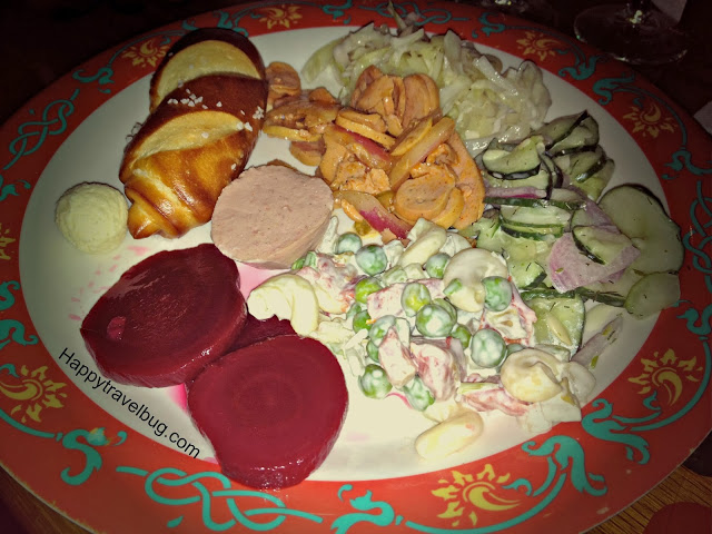 German salad plate at Biergarten restaurant in Epcot