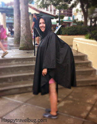 Me with my poncho over my backpack...lol