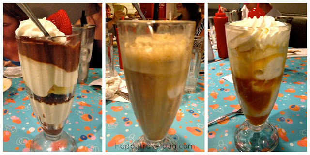 Floats, sundaes and parfaits from the 50's Prime Time Cafe