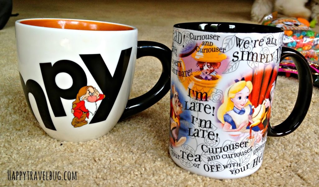 Disney mugs: Grumpy and Alice in Wonderland