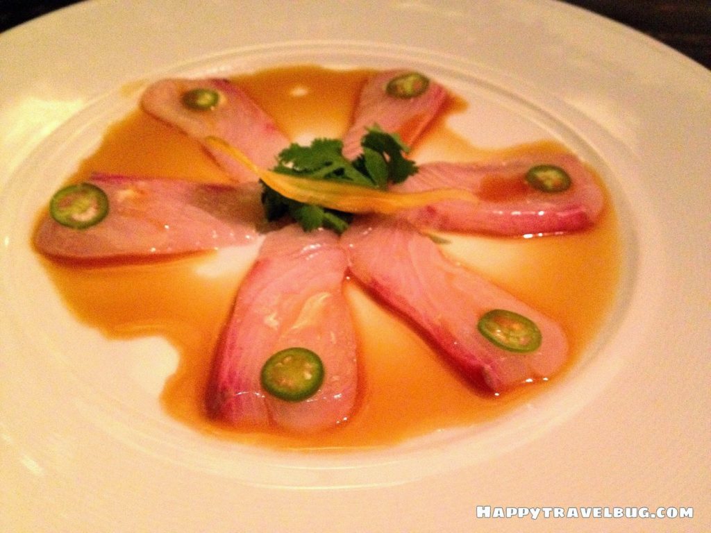 Yellowtail sashimi with jalapeno from Nobu 