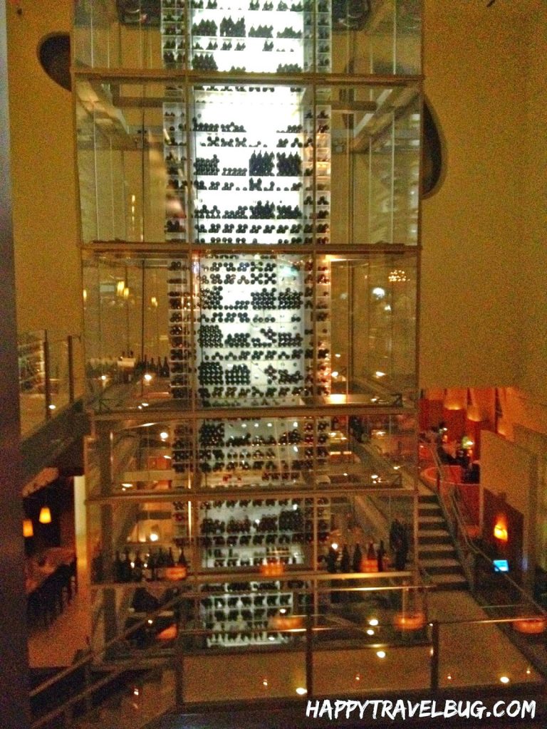Wine tower at Aureole Restaurant in Las Vegas
