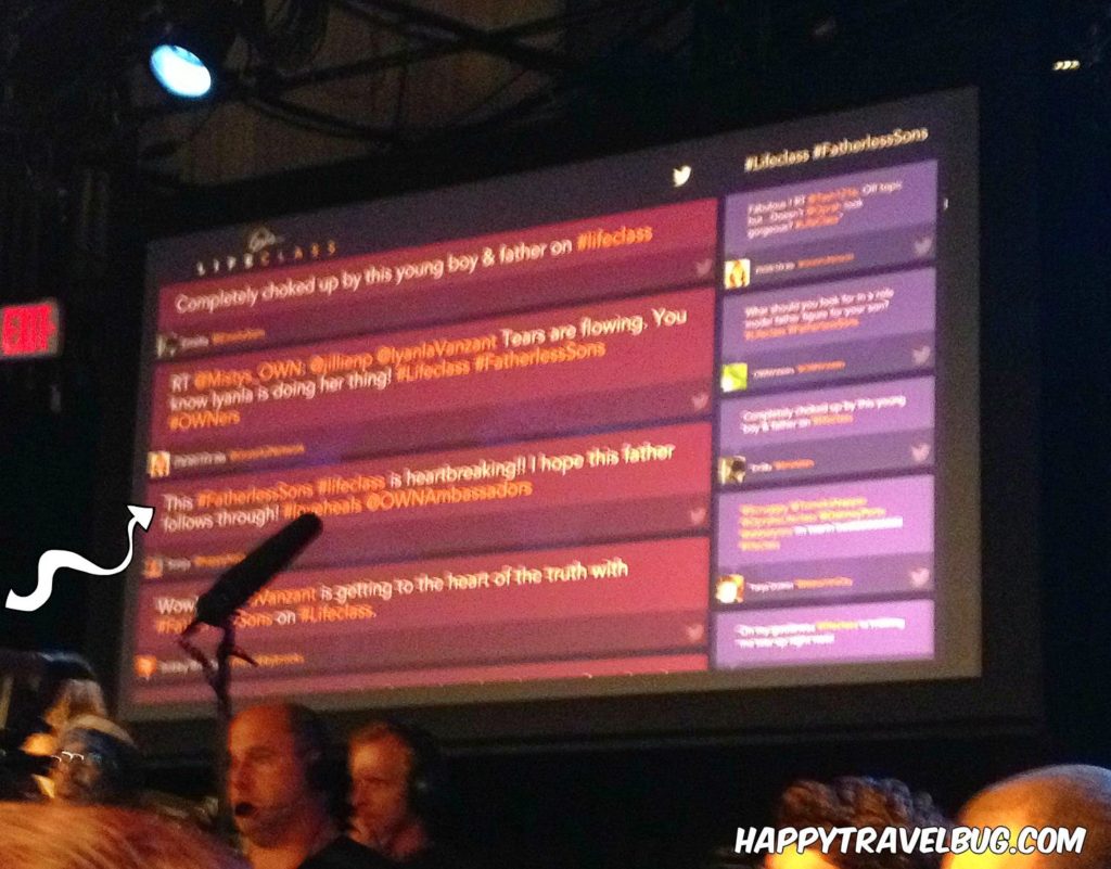 My tweet made it onto the screen at Oprah's Lifeclass