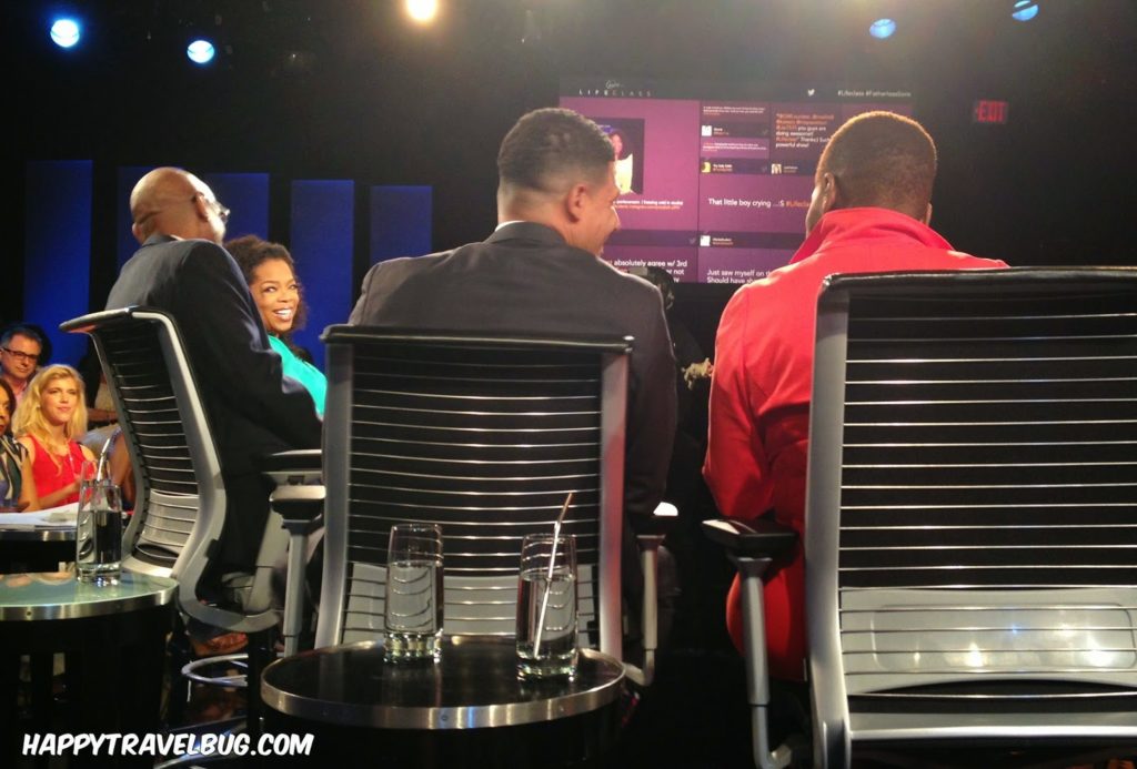 Oprah and her guest speakers for Lifeclass: Fatherless Sons