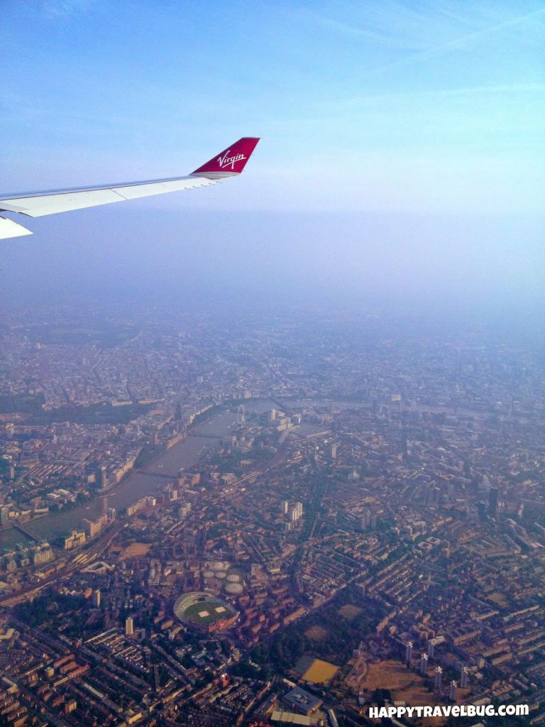 Seeing London from my virgin Atlantic airplane window