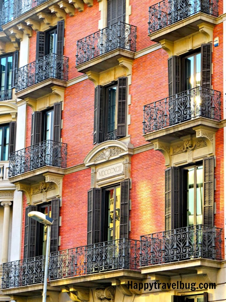 Barcelona, Spain building with balconies