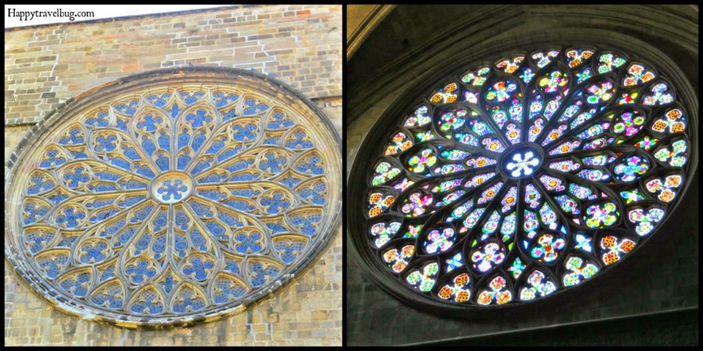 Stained glass window in The Basilica Santa Maria del Pi