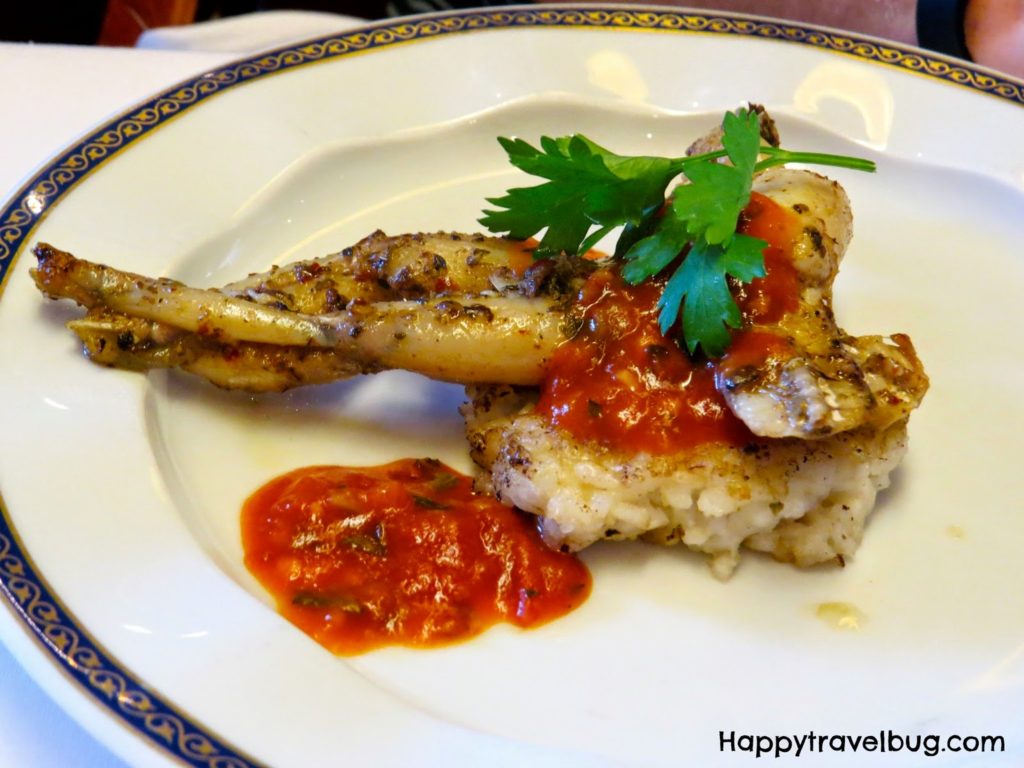 Frog legs from dinner on our Holland America cruise