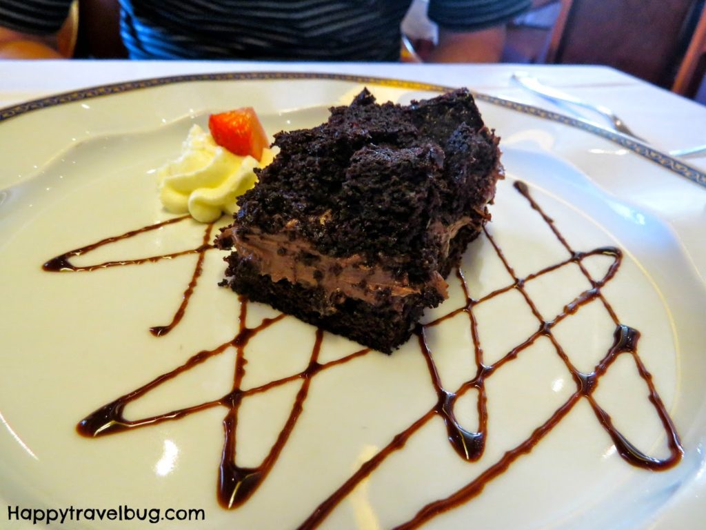 Chocolate dessert from dinner on our Holland America Cruise