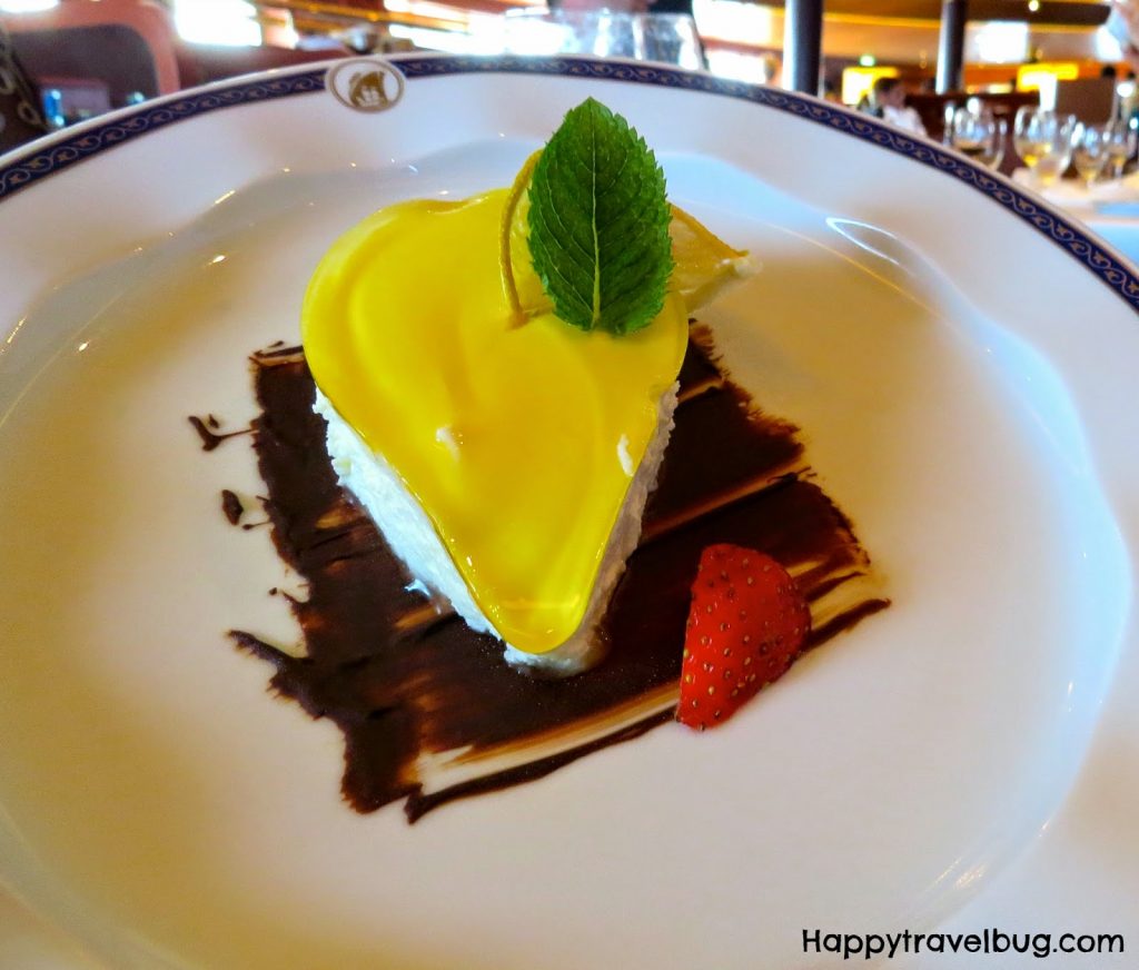 Lemon torte from dinner on our Holland America Cruise