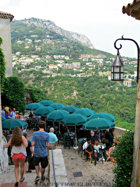 The view from an outdoor cafe in Eze, France