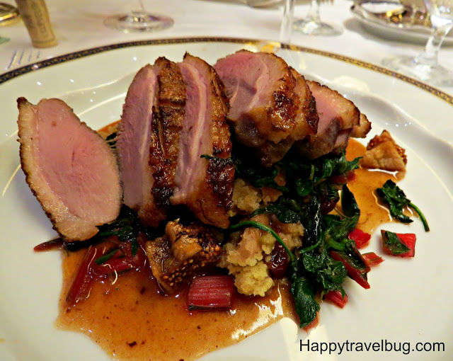 Maple-lacquered duck breast on Holland America Cruise