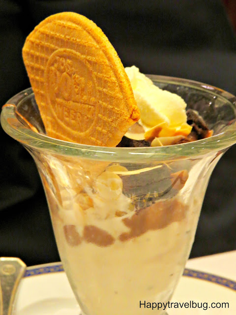 Brownie hot fudge sundae on Holland America cruise