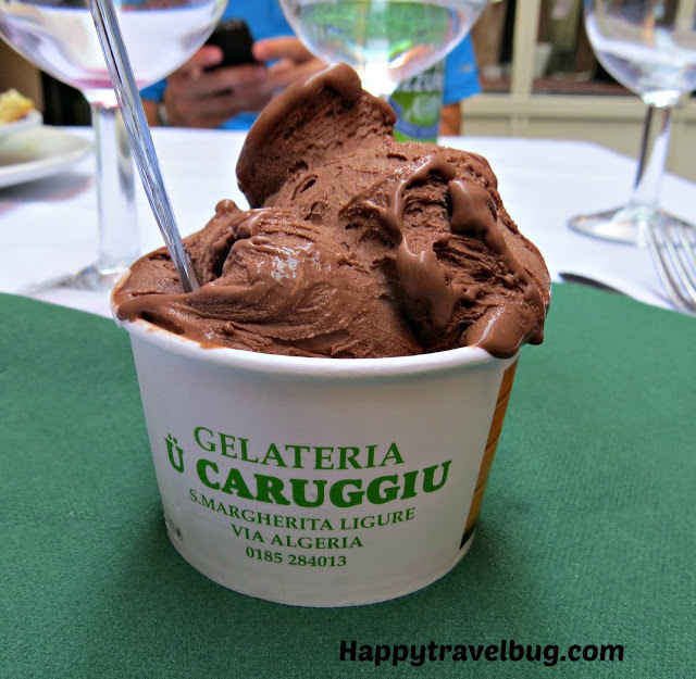Chocolate gelato in Italy