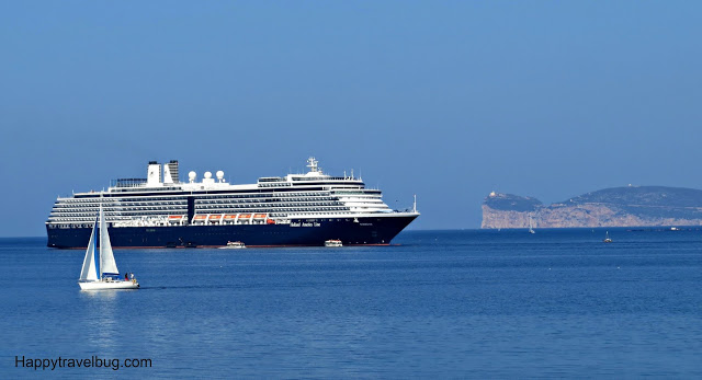 Holland America cruise ship in Alghero, Sardinia, Italy